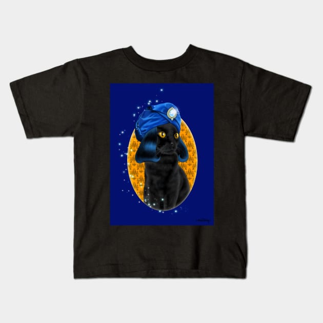 Naboo from the Mighty Boosh Black Cat Kids T-Shirt by Msstorey